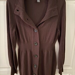 Kenneth Cole Reaction Sweater Dress‎ Size S brown Long Sleeve Wool Blend Preppy